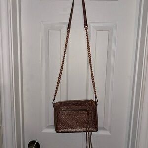 Rebecca Minkoff Glittery Rose Gold Crossbody Bag
